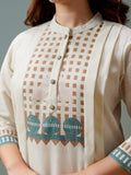 Geometric Border Artisan Kurta with Dupatta
