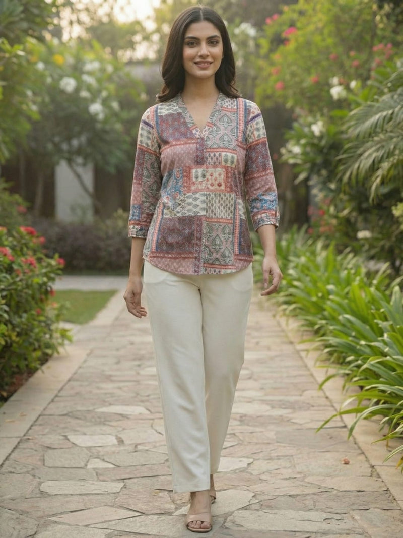Varanga Women Summer Floral printed Top