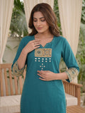 Teal Mandala Tasses Women's Kurta Set