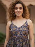 Ethnic Print Strap Sleeve Babydoll Top