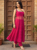 The Rani Pink Bandhaniwomen's Kurta Set