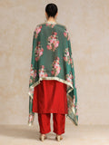 Varanga Women Maroon Yoke Design Kurta with Trousers & With Dupatta