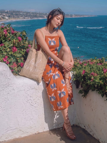 Varanga Orange Colored Women Summer Dress