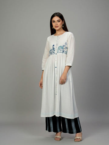 Midnight Contrast Kurta Set
