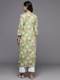 Varanga Floral Printed Mirror Work Pure Cotton Kurta