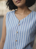 Sky Blue Classic Pinstripe Vest