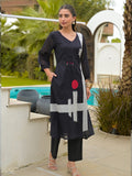 Abstract Print Straight Kurta with Trouser