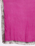 Varanga Women Fuchsia Pink Embroidered Straight Kurta With Bottom And Dupatta
