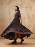 Varanga Pure Cotton Hand-Block Print Anarkali Maxi Kurta