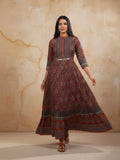 Varanga Pure Cotton Hand-Block Print Anarkali Maxi Kurta