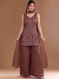 Varanga Embroidered Kurta With Dupatta | Poly Georgette | Festive