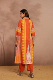 Geometric Border Kurta with Trousers
