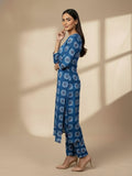 Cobalt Blue Kurta Set in tie dye flowers
