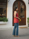 The cotton Halter Flare Tunic