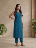 Starlight Teal Straight-Cut women's kurta
