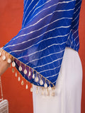 One Shoulder Leheriya Printed Short Kurti