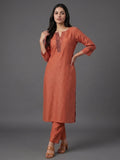 Modern-Classic Rust Kurta Set