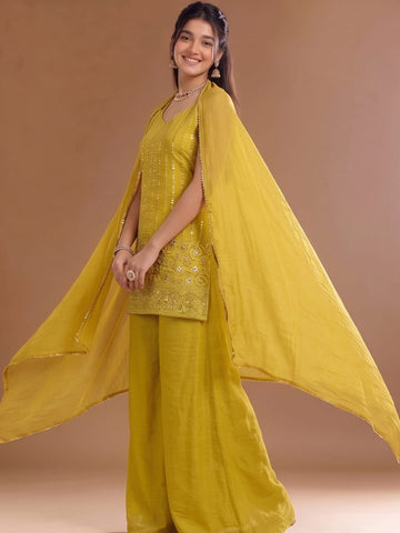 Varanga Embroidered Kurta With Dupatta | Art Silk | Festive