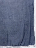 Varanga Women Blue Embroidered Straight Kurta With Bottom And Dupatta