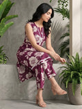 Floral Printed Sleeveless Kurta With Trouser