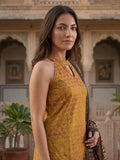 Textured Copper Kurta Set With Duaptta