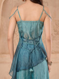 Teal Co-Ord Set Featuring An Embellished Strappy Top With Trouser