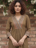 Printed Yoke V Neck Line Kurta