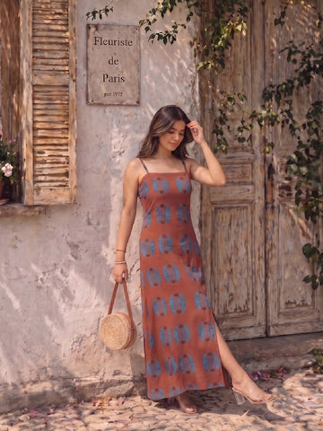 Varanga Maroon Colored Women Summer Dress