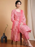 Varanga Women Ethnic Coral Kurta Set With Dupatta