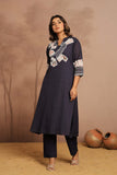 The Minimalist Indigo Kurta Set