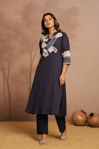 The Minimalist Indigo Kurta Set