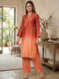 Varanga Women Mandarin Collar Placement Embroidered Kurta Paired With  Tonal Bottom