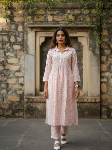 Varanga Pure Cotton Printed Kurta with Trousers