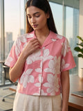 White Coloured Short Sleeves Shirt Collar Top
