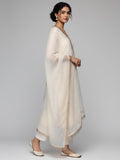 Varanga Women Off White Zari Embroidered And Sequinned Kurta Set With Dupatta