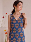 Women's A-Line Dress Adorned With Bold Ethnic-Inspired Prints