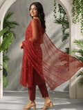 All Over Embroidered Halter Neck Kurta Set With Dupatta 33464