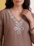 Mirror Embroidered Thread Work Straight Kurta