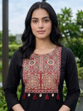 Varanga Women Jaipuri Ethnic Printed Yoke with Tassel & Shell Detailed Straight Kurta