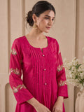 The Fuchsia Blossom Pin-Tuck Festival Women'S Kurta Suit