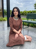 Varanga Women Maroon And Blue Bandez Printed Straight Kurta