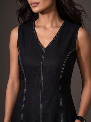 Black A- Line Midi Dress