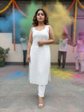 Sleeveless Tonal Textured Kurta Set