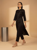 Women black Contemporary A-Line Kurta