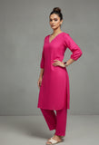 varanga Women Straight Kurta With Embroidery On Neck Paired With Solid Trousers