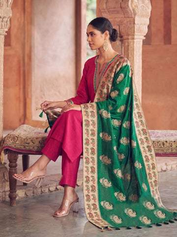 Women's Fuchsia Charm Straight Kurta Set
