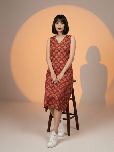 Modern Block-Print Chic Dress