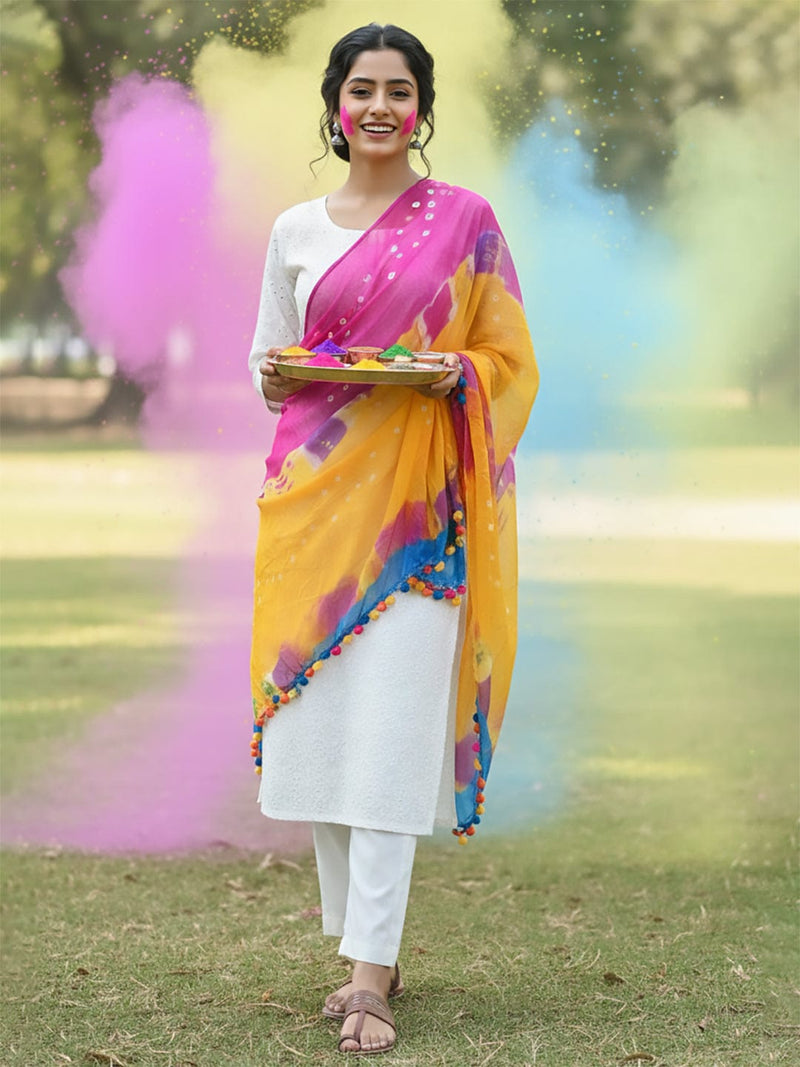 Elegant net dupatta featuring sequence detailing for a stylish and feminine finish.