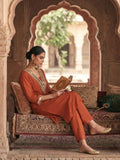 Burnt Orange Sheesha Festive Kurta Set