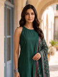 Aadvika Women Green Halter Neck Solid Straight Kurta Paired With Tonal Bottom And Printed Bhagalpuri Dupatta